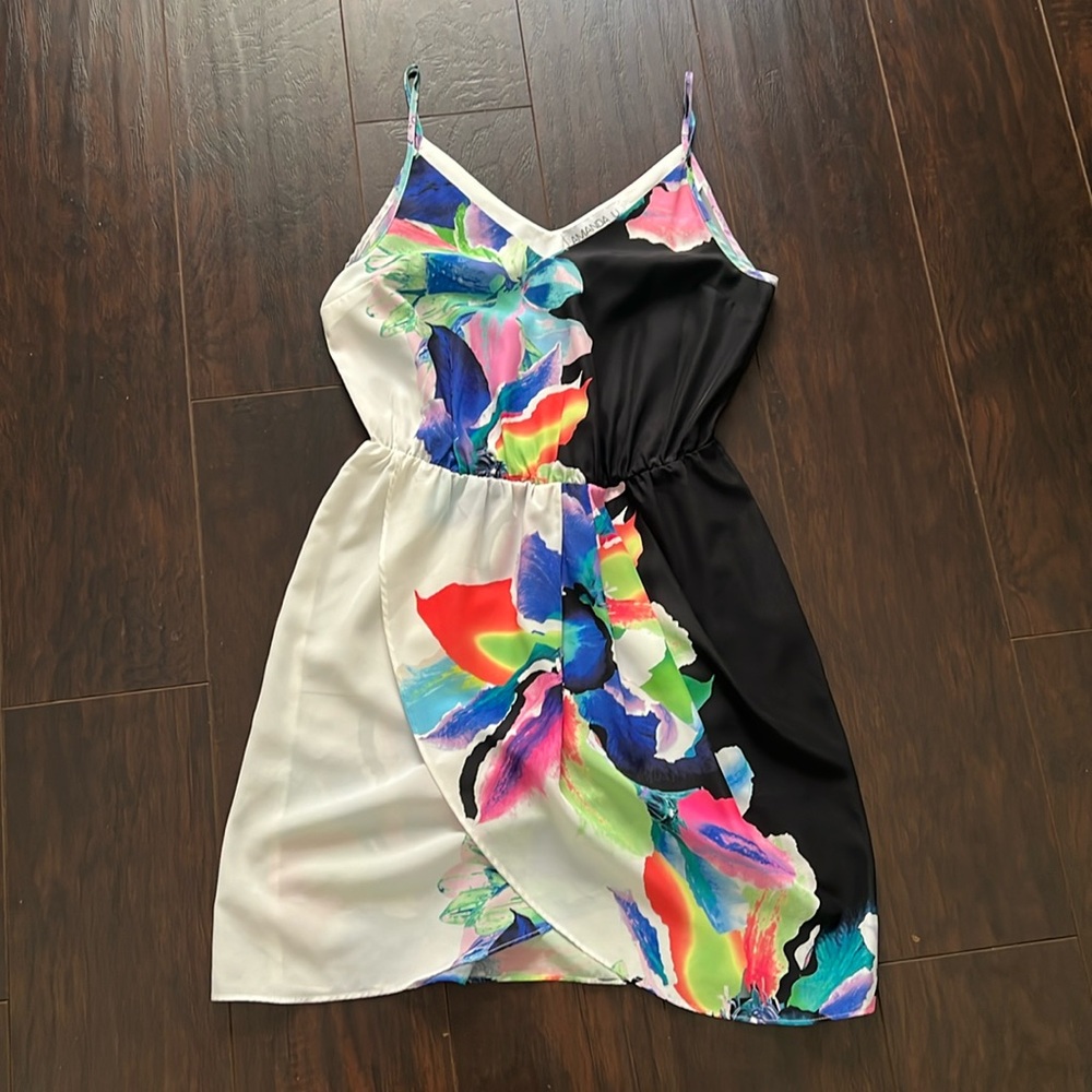 Mini floral abstract print dress Amanda U